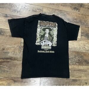Harley‎ Davison Playing Cards Deadwood, South Dakota Graphic T-Shirt Grey